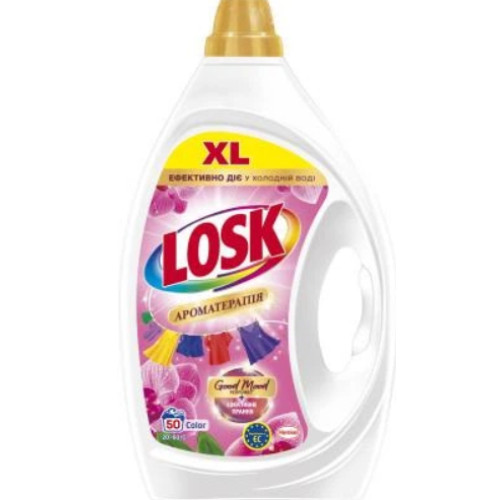Гель для прання Losk Color ароматерапія ефірні олії та аромат малазійської квітки, 2,25 л (50 прань)